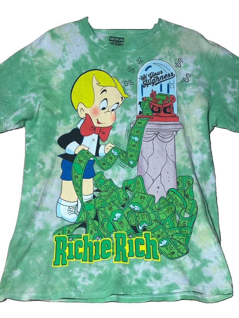Richie Rich Shirt Men's M  Tie Dye Dollar Printing  Money Your Highness LE